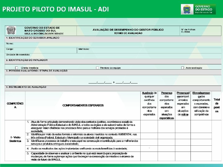 PROJETO PILOTO DO IMASUL - ADI PROJETO PILOTO DO IMASUL - ADI