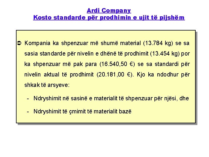 Ardi Company Kosto standarde për prodhimin e ujit të pijshëm Ü Kompania ka shpenzuar