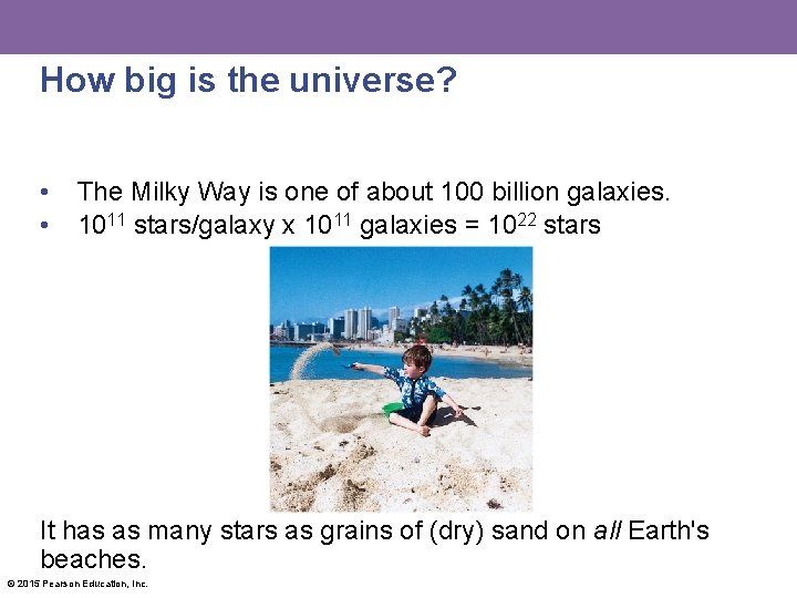 How big is the universe? • • The Milky Way is one of about