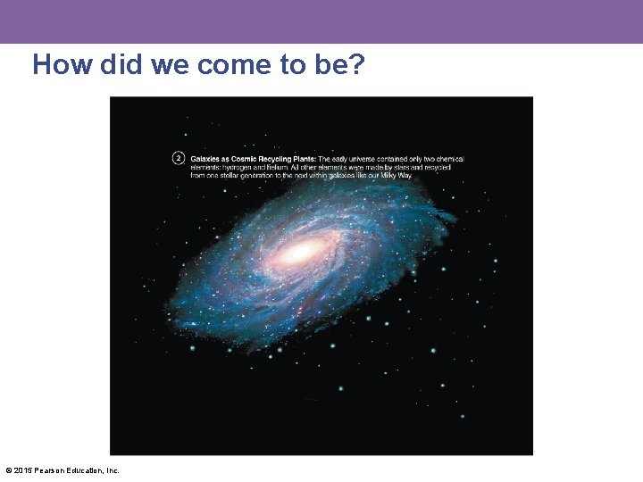 How did we come to be? © 2015 Pearson Education, Inc. 