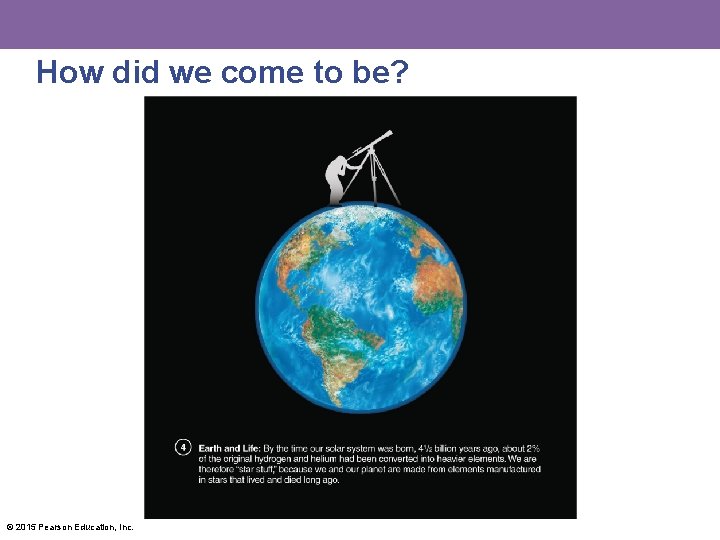 How did we come to be? © 2015 Pearson Education, Inc. 
