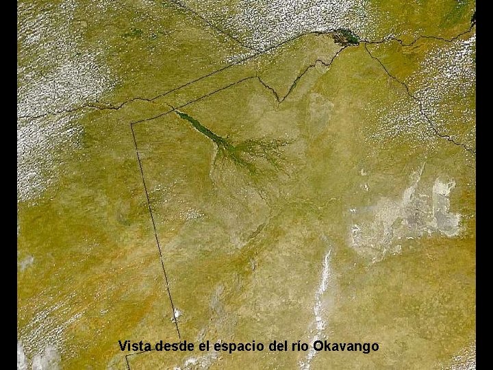 Vista desde el espacio del río Okavango 