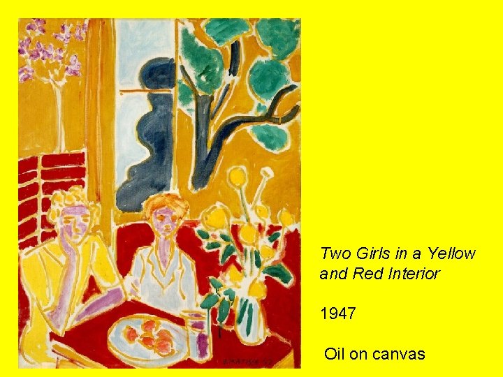 Two Girls in a Yellow and Red Interior 1947 Oil on canvas 