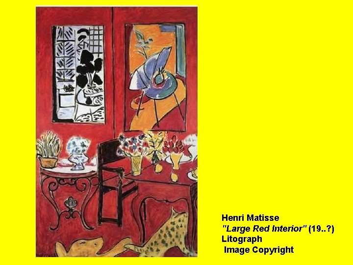 Henri Matisse "Large Red Interior" (19. . ? ) Litograph Image Copyright 