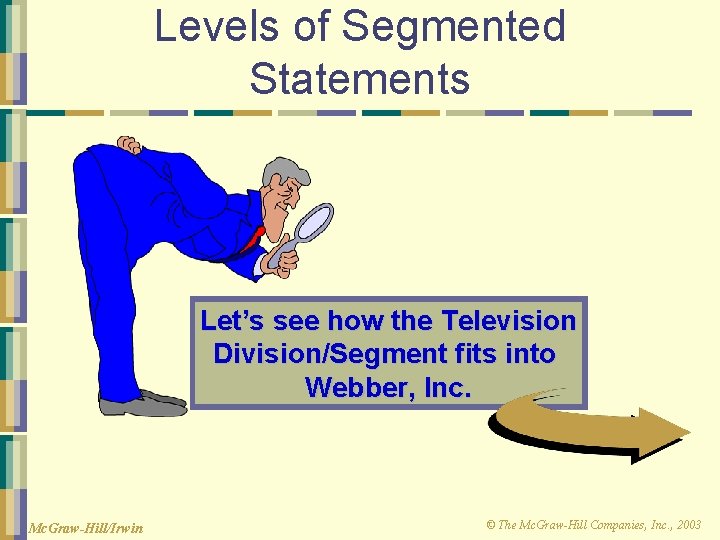 Levels of Segmented Statements Let’s see how the Television Division/Segment fits into Webber, Inc.