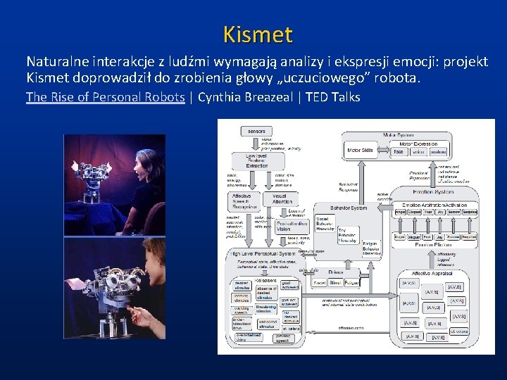 Kismet Naturalne interakcje z ludźmi wymagają analizy i ekspresji emocji: projekt Kismet doprowadził do