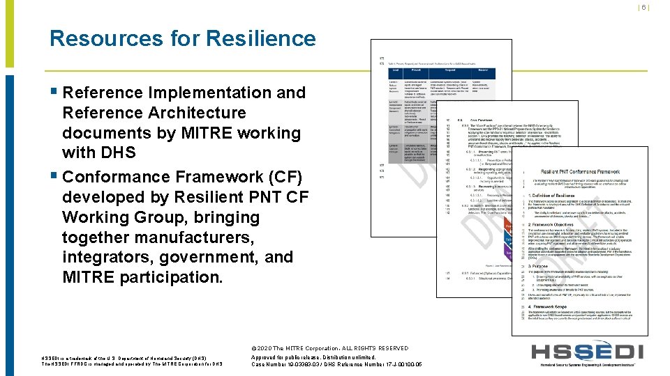 |6| Resources for Resilience § Reference Implementation and Reference Architecture documents by MITRE working