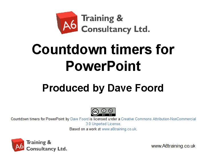 Countdown timers for Power. Point Produced by Dave Foord 