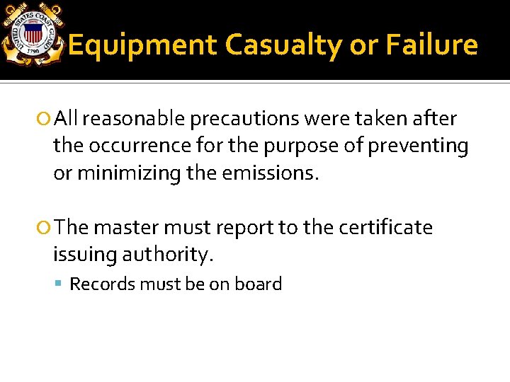 Enforcement Provisions North American Emission Control Area References