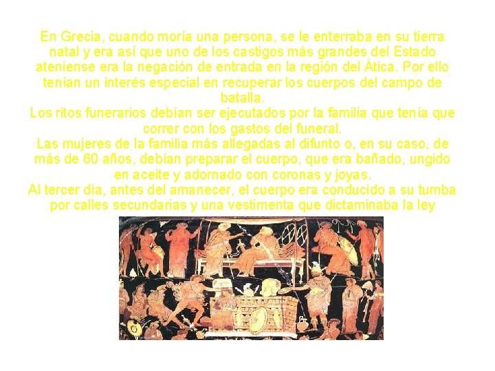 En Grecia, cuando moría una persona, se le enterraba en su tierra natal y
