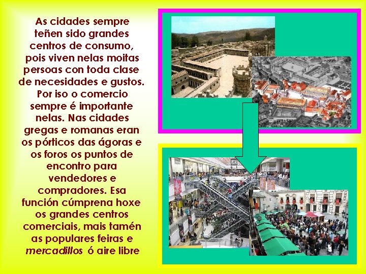 As cidades sempre teñen sido grandes centros de consumo, pois viven nelas moitas persoas