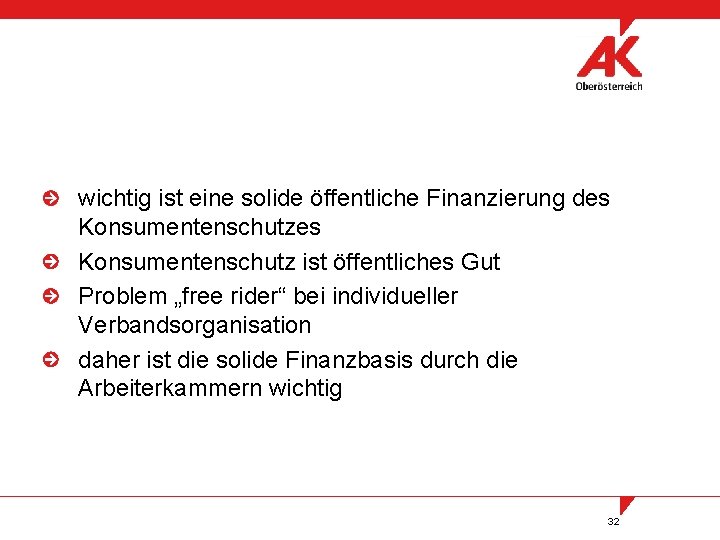 wichtig ist eine solide öffentliche Finanzierung des Konsumentenschutz ist öffentliches Gut Problem „free rider“