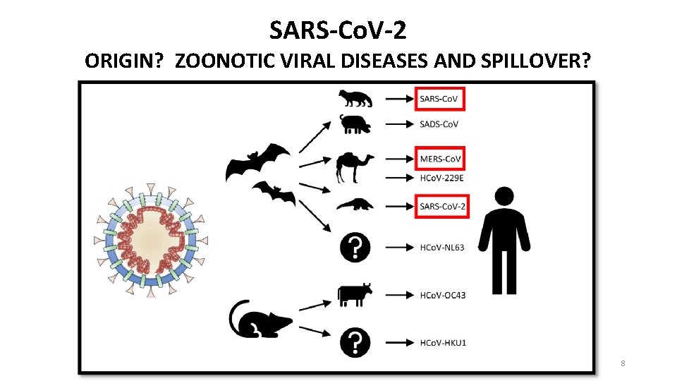 SARS-Co. V-2 ORIGIN? ZOONOTIC VIRAL DISEASES AND SPILLOVER? 8 