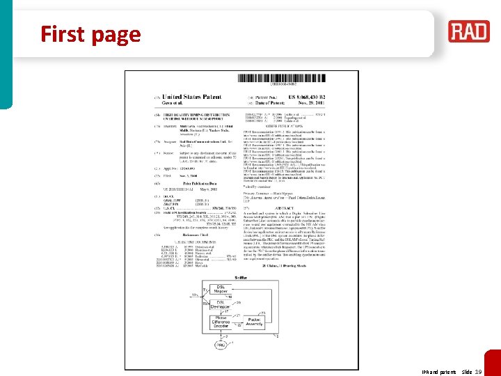 First page IPR and patents Slide 19 