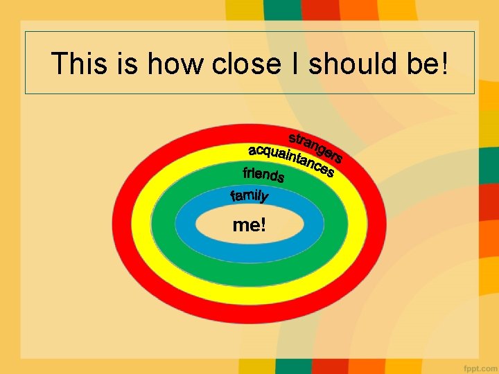 This is how close I should be! me! This is how close I should be! me!