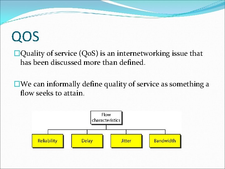 QOS �Quality of service (Qo. S) is an internetworking issue that has been discussed