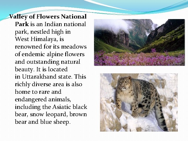 Valley of Flowers National Park is an Indian national park, nestled high in West