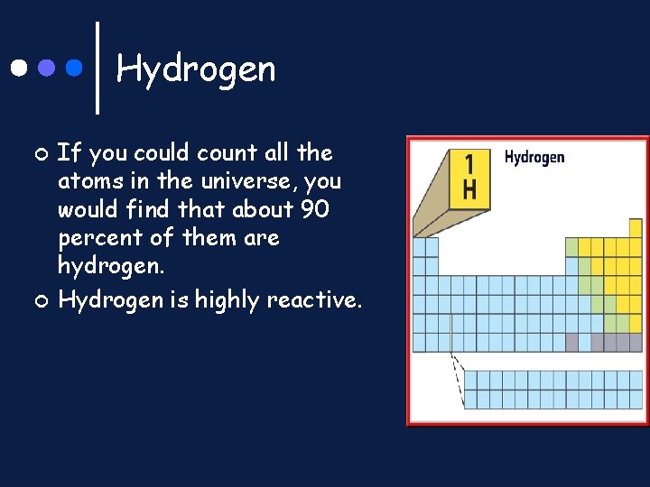 Hydrogen ¢ ¢ If you could count all the atoms in the universe, you