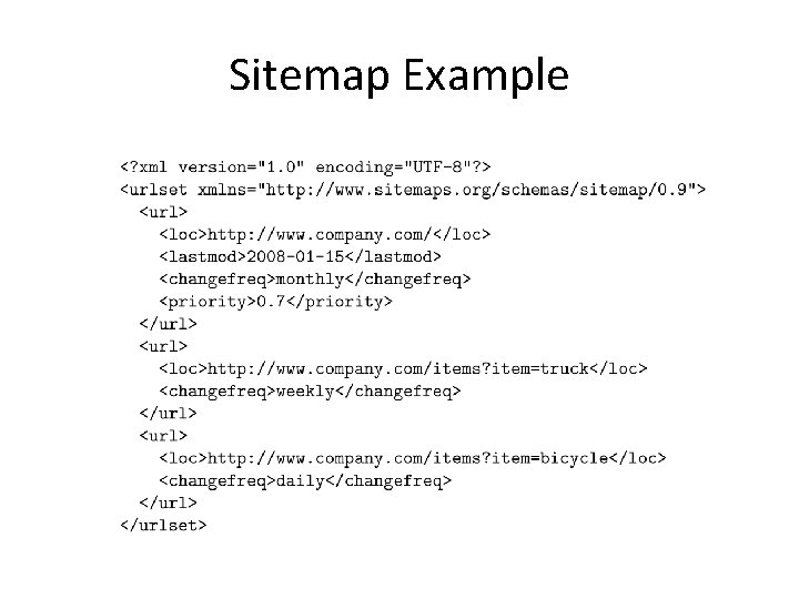 Sitemap Example 