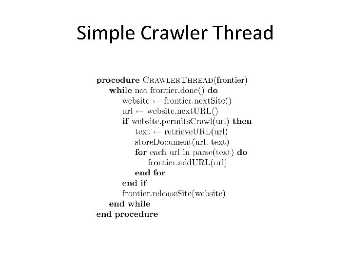 Simple Crawler Thread 