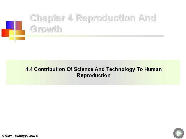 Chapter 4 Reproduction And Growth 4. 4 Contribution Of Science And Technology To Human Chapter 4 Reproduction And Growth 4. 4 Contribution Of Science And Technology To Human
