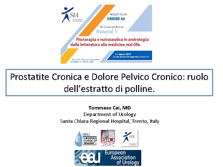 Prostatite Cronica e Dolore Pelvico Cronico: ruolo dell’estratto di polline. Tommaso Cai, MD Department