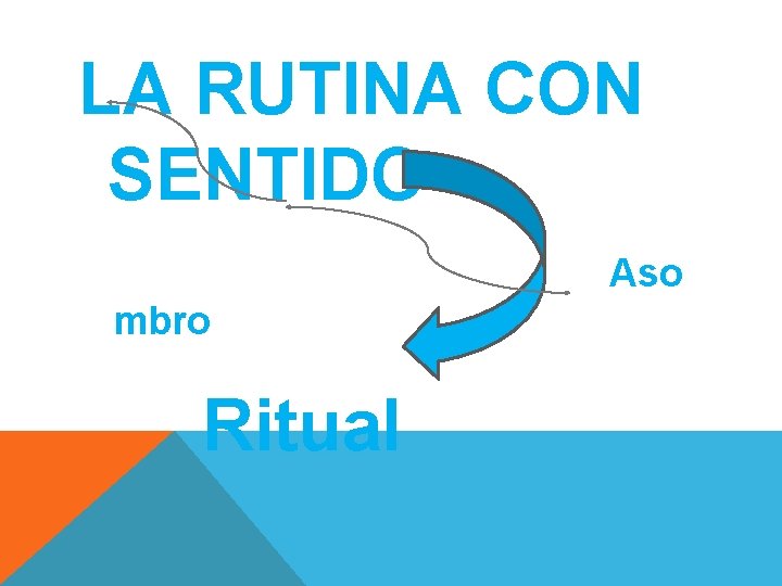 LA RUTINA CON SENTIDO Aso mbro Ritual 