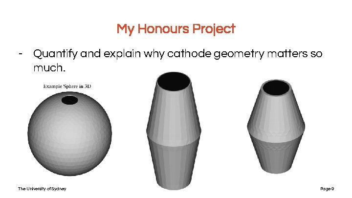My Honours Project - Quantify and explain why cathode geometry matters so much. The My Honours Project - Quantify and explain why cathode geometry matters so much. The