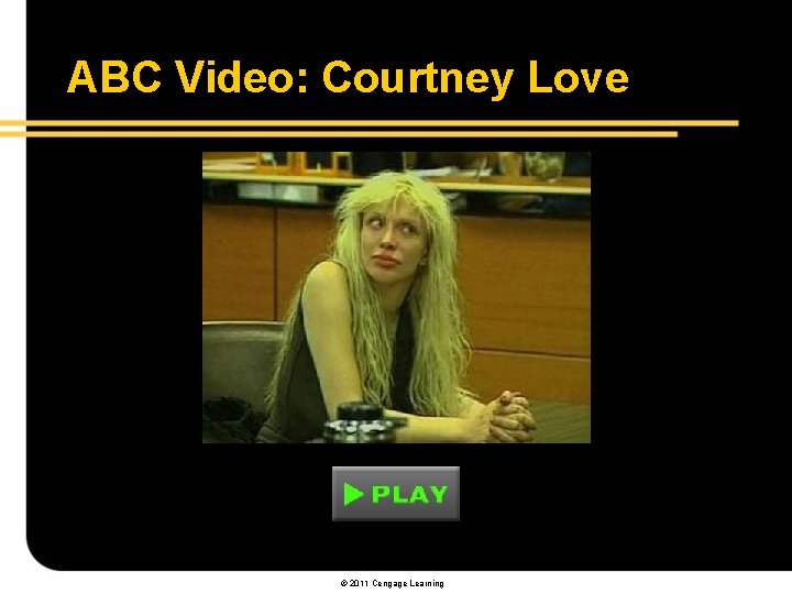 ABC Video: Courtney Love © 2011 Cengage Learning 