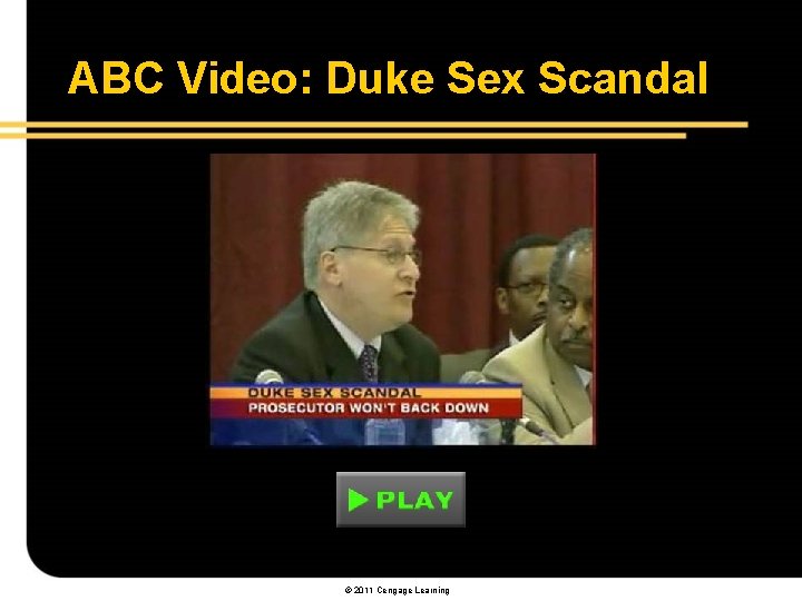 ABC Video: Duke Sex Scandal © 2011 Cengage Learning 