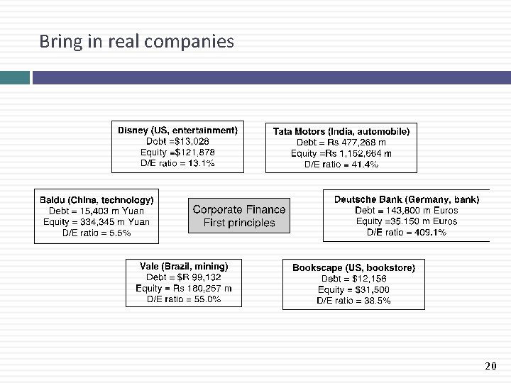 Bring in real companies 20 