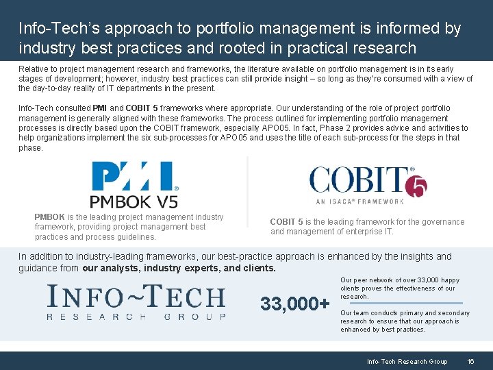 Info-Tech’s approach to portfolio management is informed by industry best practices and rooted in