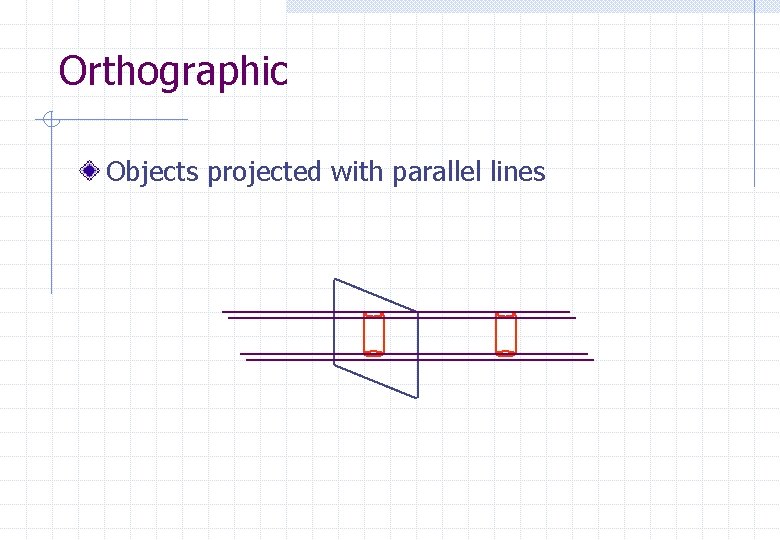 Orthographic Objects projected with parallel lines 