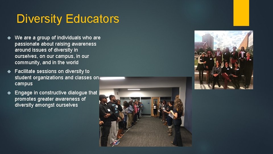 Diversity Educators We are a group of individuals who are passionate about raising awareness Diversity Educators We are a group of individuals who are passionate about raising awareness