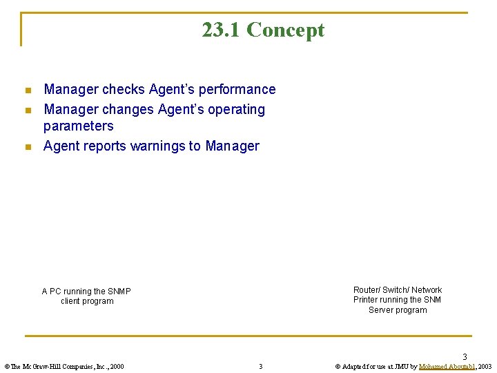 23. 1 Concept n n n Manager checks Agent’s performance Manager changes Agent’s operating