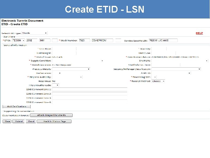 Create ETID - LSN 
