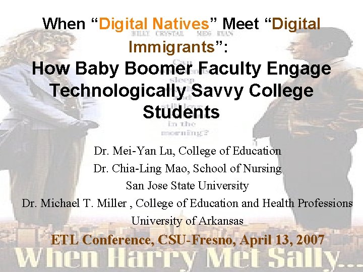 When “Digital Natives” Meet “Digital Immigrants”: How Baby Boomer Faculty Engage Technologically Savvy College