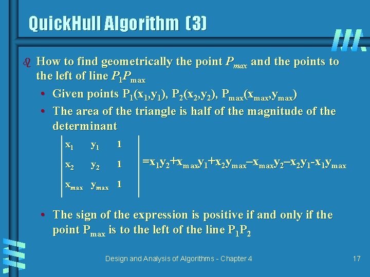 Quick. Hull Algorithm (3) b How to find geometrically the point Pmax and the