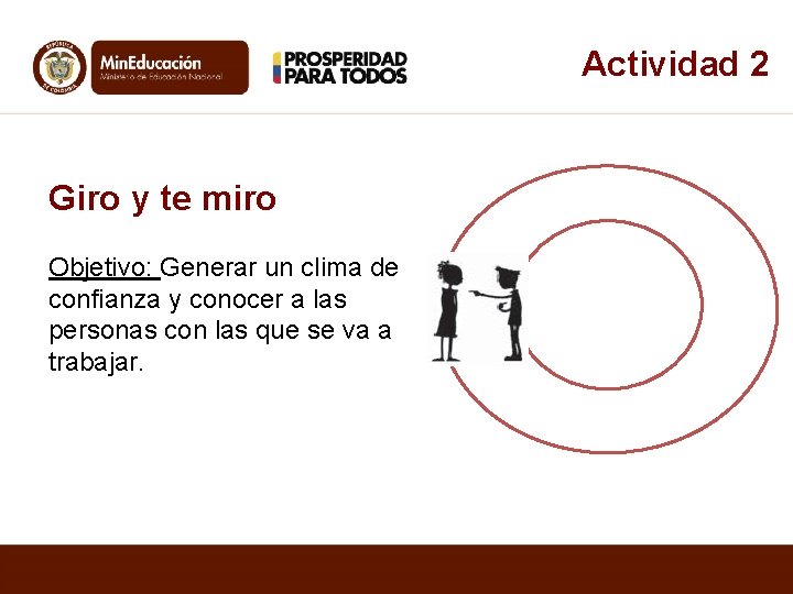 Actividad 2 Giro y te miro Objetivo: Generar un clima de confianza y conocer