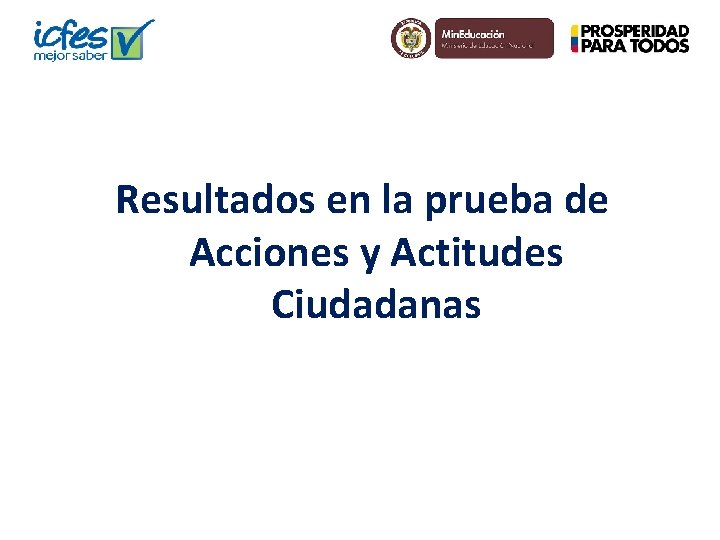 Resultados en la prueba de Acciones y Actitudes Ciudadanas 