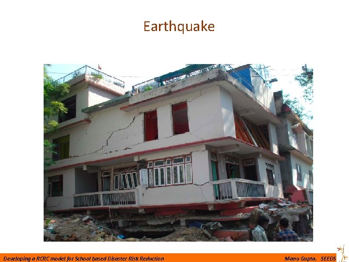 Earthquake Developing a RCRC model for School based Disaster Risk Reduction Manu Gupta, SEEDS