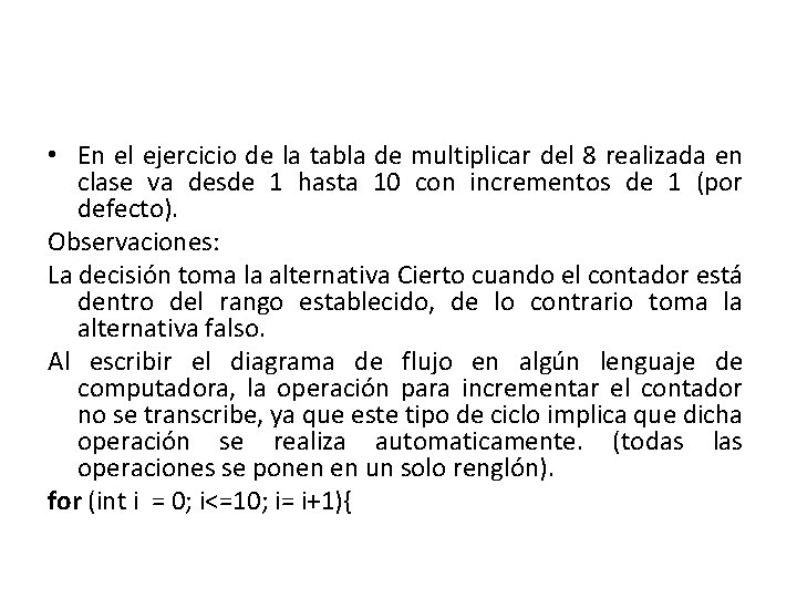  • En el ejercicio de la tabla de multiplicar del 8 realizada en