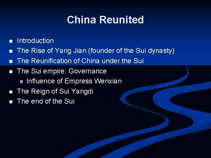 China Reunited n n n Introduction The Rise of Yang Jian (founder of the