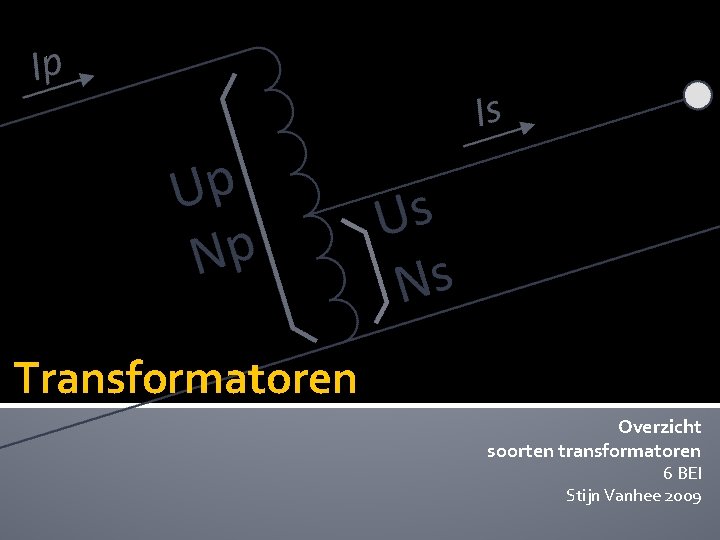 Transformatoren Overzicht soorten transformatoren 6 BEI Stijn Vanhee 2009 
