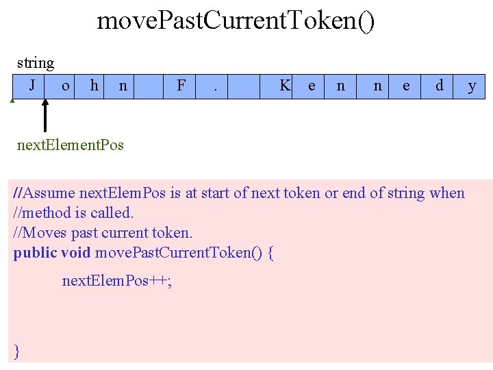 move. Past. Current. Token() string J o h n F . K e n