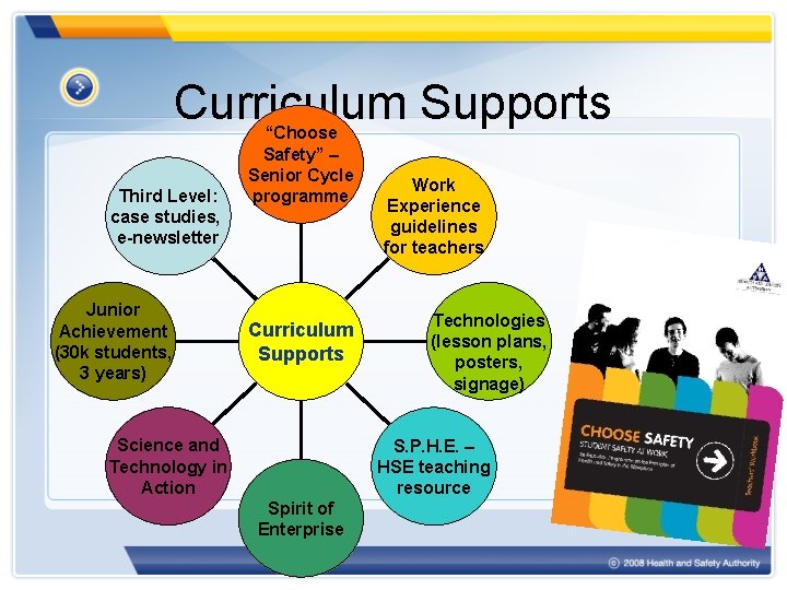 Curriculum Supports Third Level: case studies, e-newsletter Junior Achievement (30 k students, 3 years)