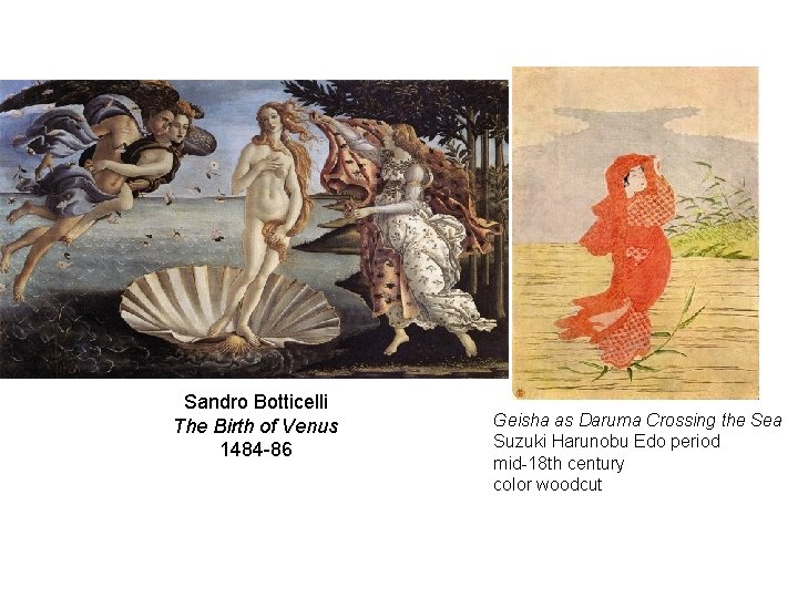Sandro Botticelli The Birth of Venus 1484 -86 Geisha as Daruma Crossing the Sea