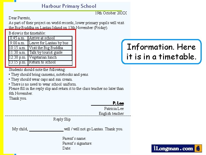 Harbour Primary School 19 th October 20 XX Dear Parents, As part of their