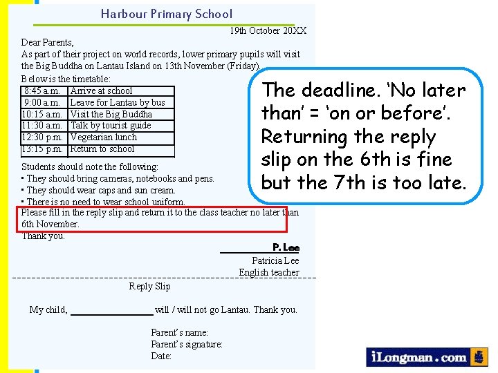 Harbour Primary School 19 th October 20 XX Dear Parents, As part of their