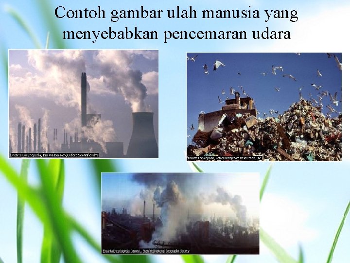 Contoh gambar ulah manusia yang menyebabkan pencemaran udara 